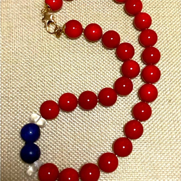Necklace In Red & Blue - Picture 4 of 4
